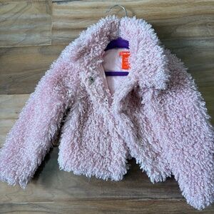 Joe fresh pink fuzzy coat
